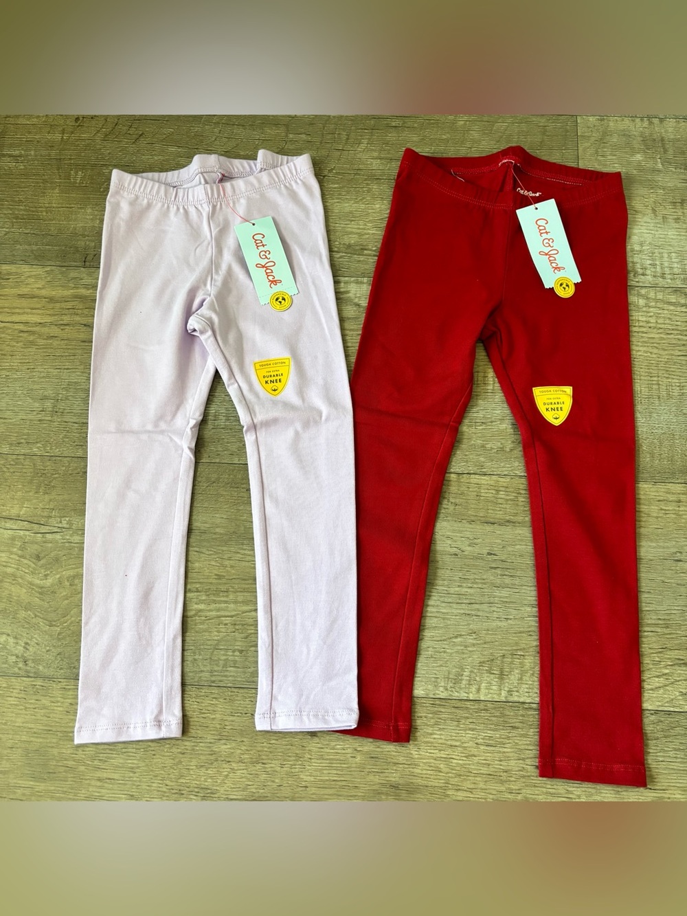 Cat & Jack leggings cotton Baby/Toodler Girls 2pcs Purple & Red NEW